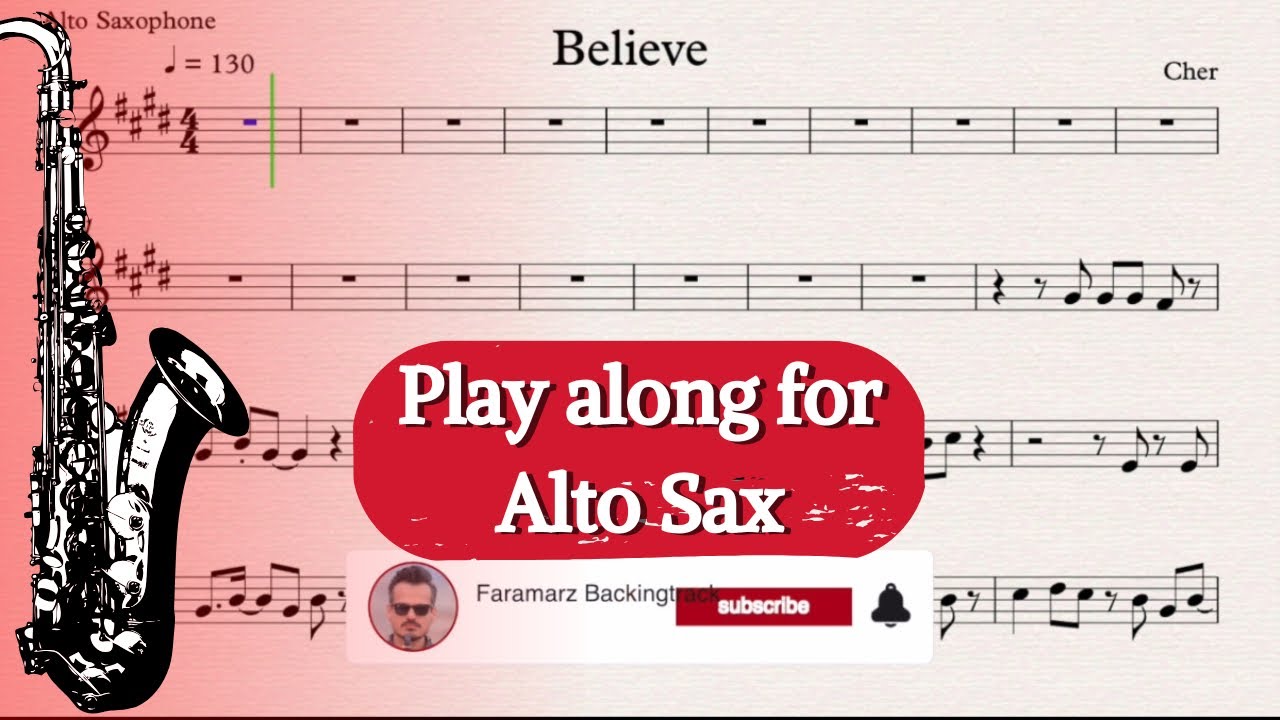 Believe - Cher | Play along for Alto Saxophone