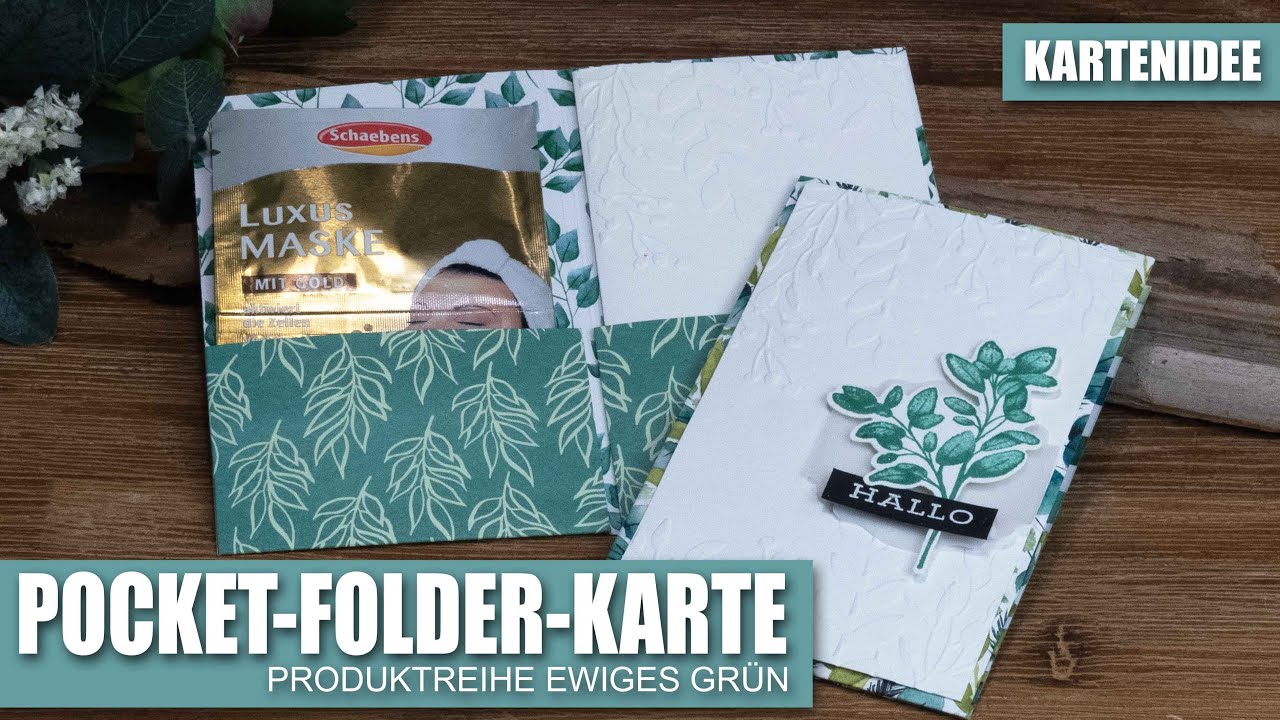 Pocket-Folder-Karte Ewiges Grün | Karte für Geldgeschenke oder kleine Aufmerksamkeiten