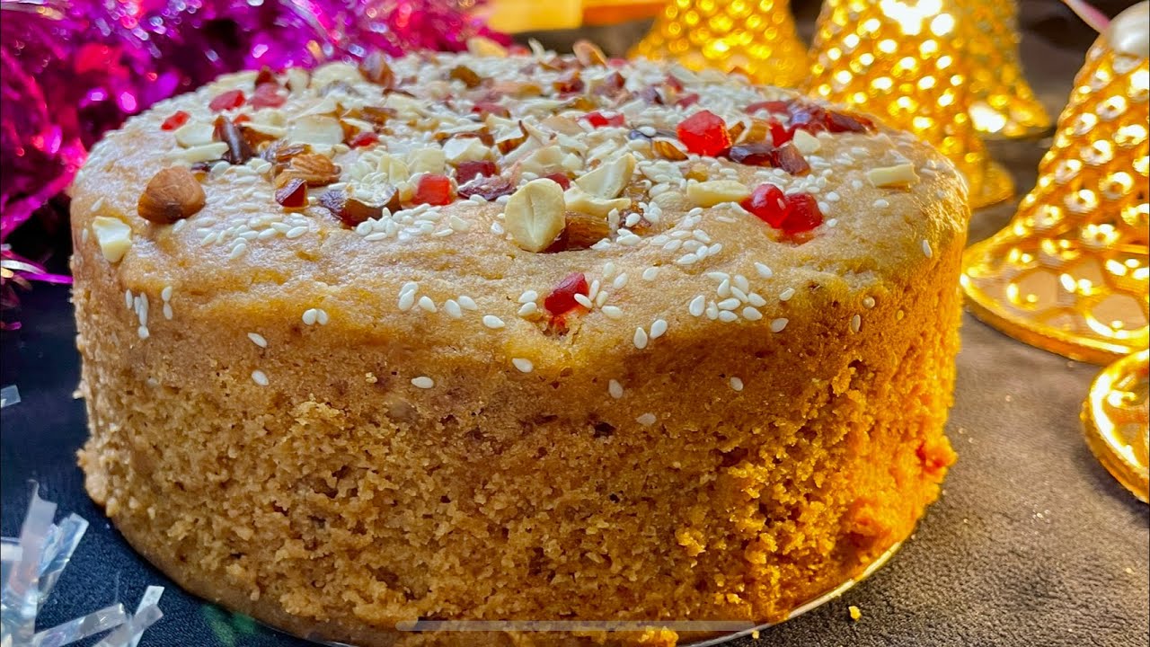 Eggless Wheat flour Cake | बिना मैदा बिना अंडा बिना ओवन fruit cake, Christmas Special Cake