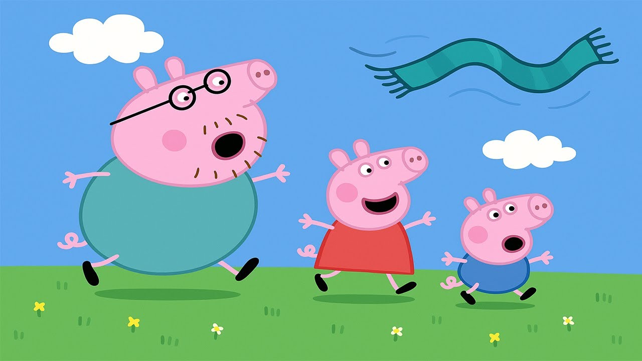Peppa Pig’s Flying Handkerchief Adventure! 🧣🐷 – The Mischievous Breeze | Funny Peppa Pig Animation