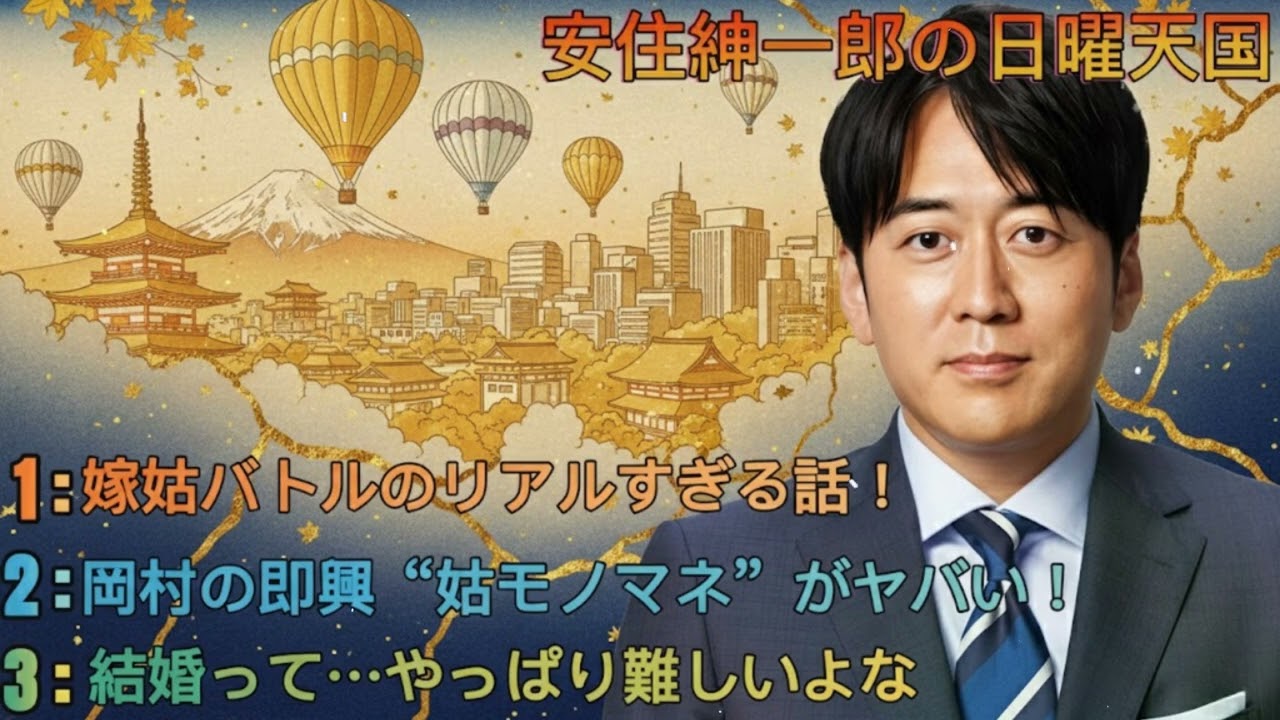 安住紳一郎の日曜天国｜岡村が語るリアル“嫁姑”問題＆爆笑モノマネ劇場！