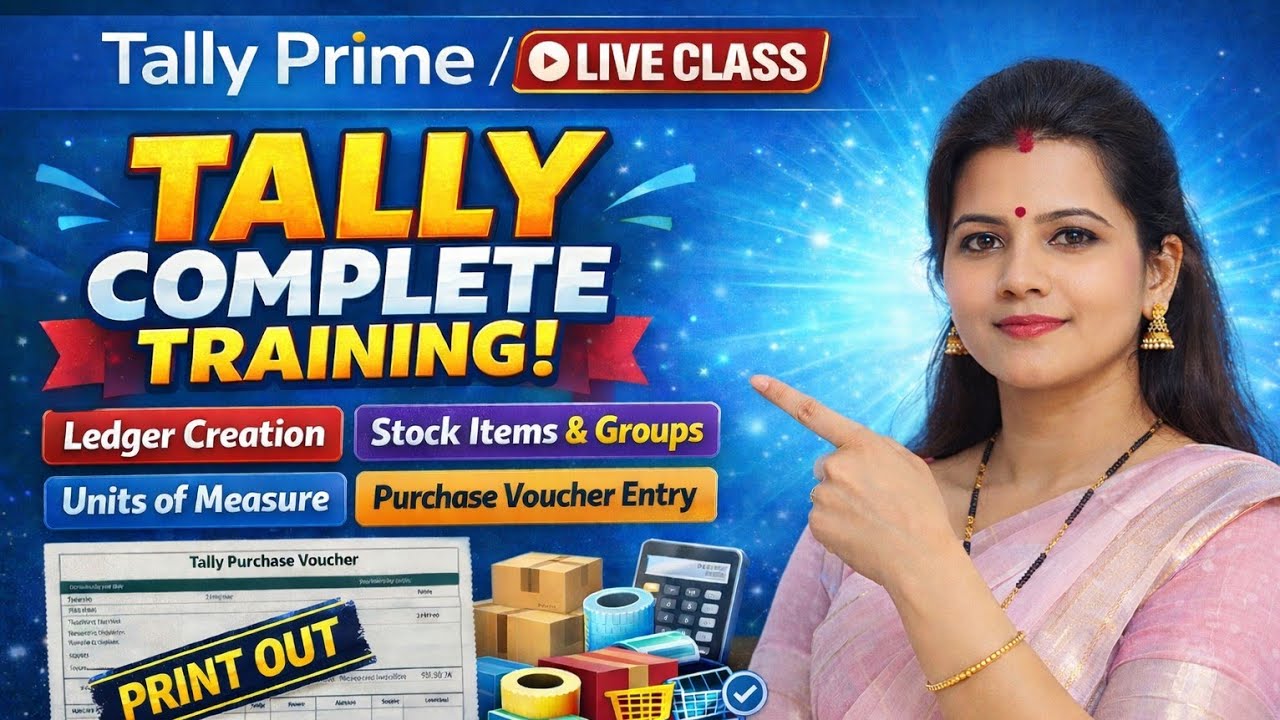 Tally Prime / ERP 9 Live Class | Ledger, Stock Item, Unit, Purchase Entry Full Practice