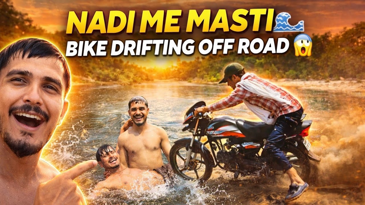 Nadi Me Masti 🌊 | Off Road Bike Drifting 😱 | Riverside Cinematic Vlog