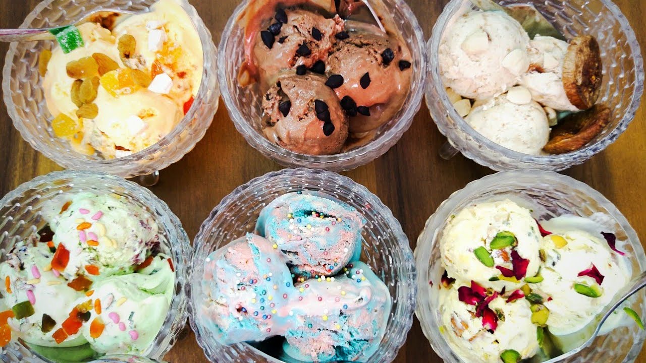 6 New flavour homemade ice cream. Rajbhog, Rockyroads, American nuts,kaju anjir,pan, cotton candy