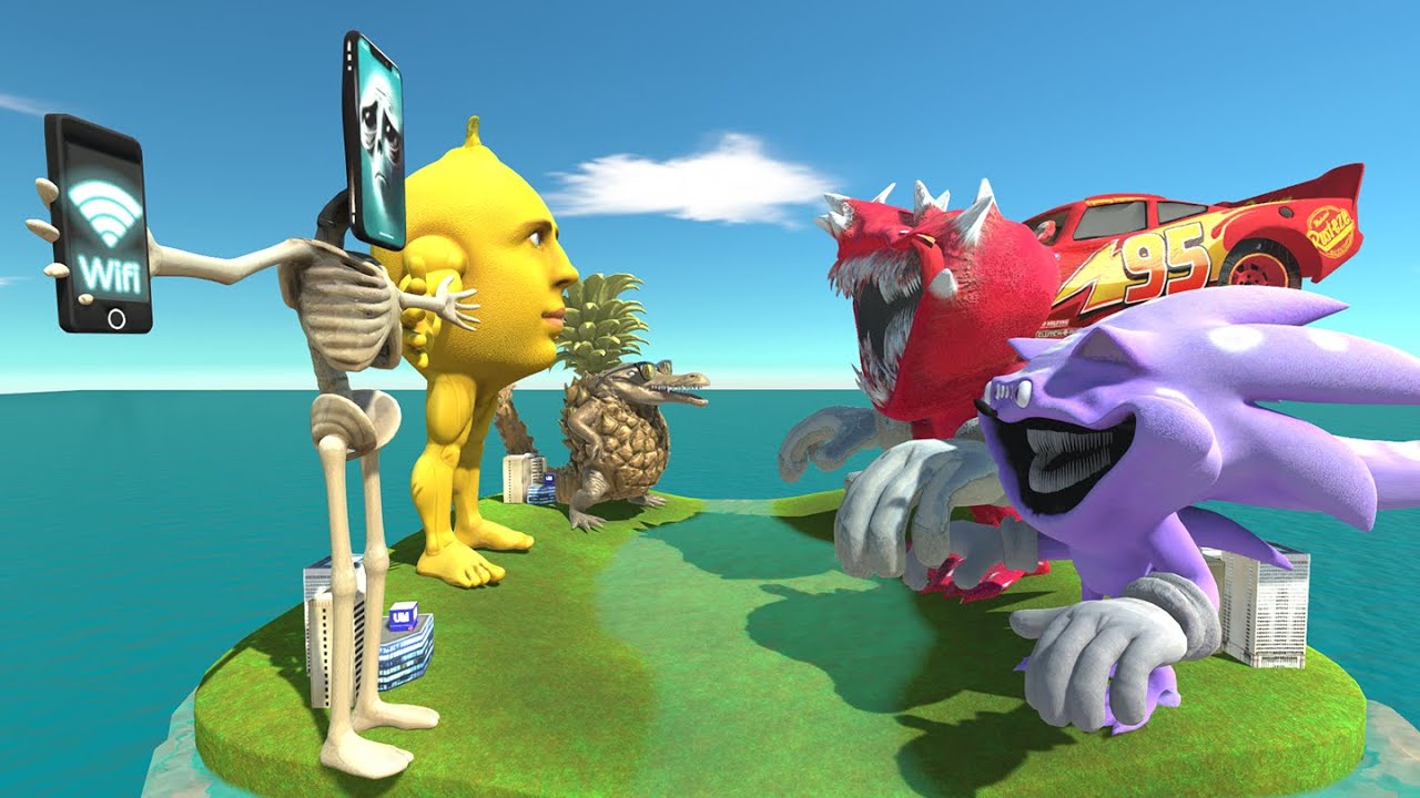 Brainrot Animals Memes Monmon Lemon Team VS Mcqueen Car Team in ARBS