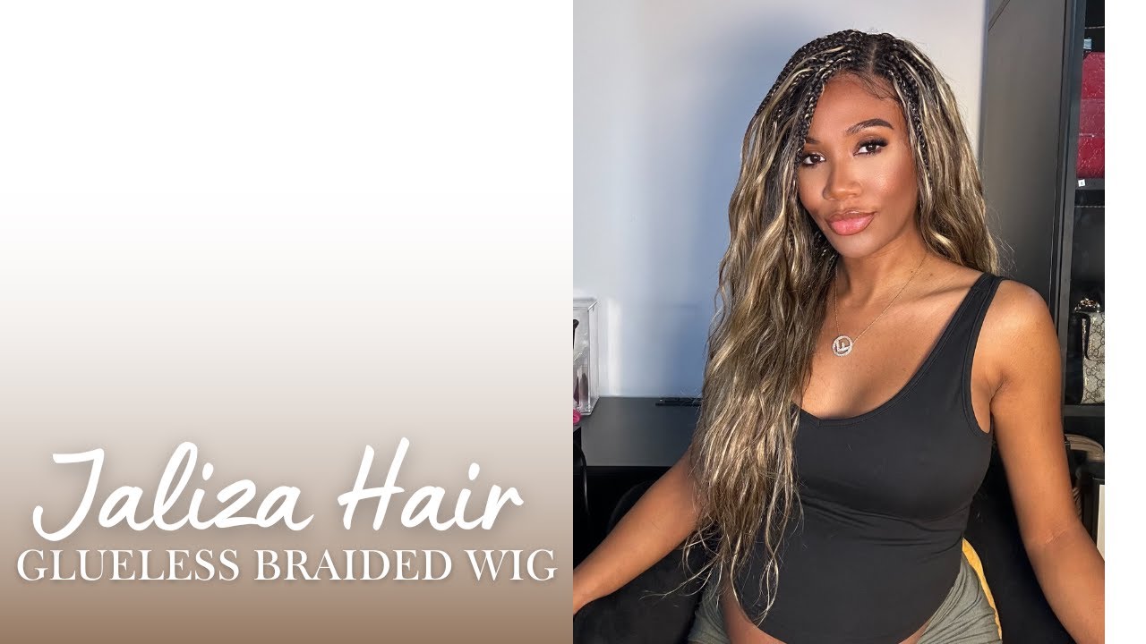 JALIZA -Salon-Style Bora Bora Pre Bleached HD Full Lace Human Hair Curls Boho Box Braided Wig