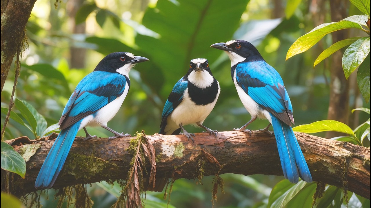 3 Hr Exotic Bird Chirping & Piano Jazz Ambience Music, Reduce Stress Bird Watch #birds #ambience
