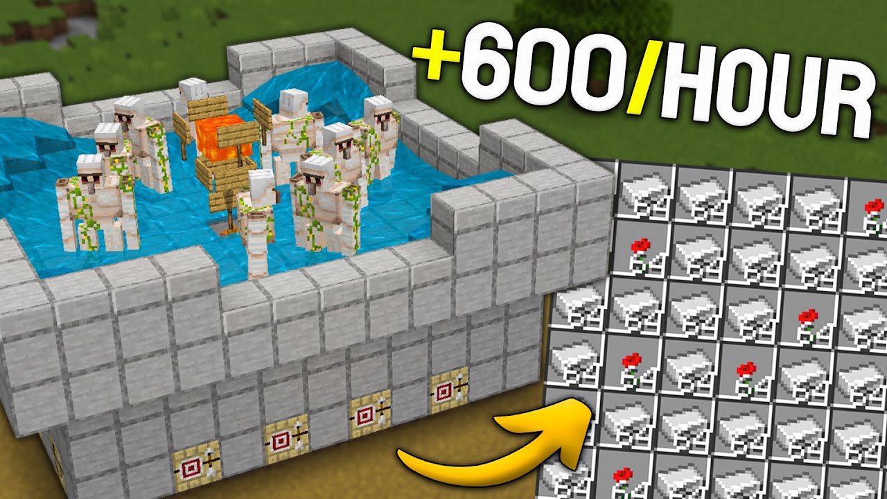 Best Iron Farm in Minecraft Bedrock 1.21!