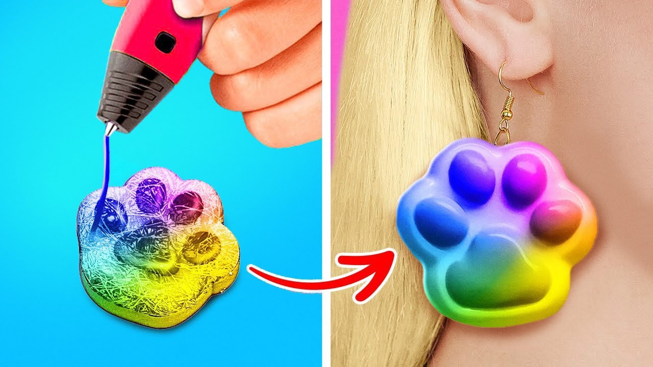 ŚWIETNE POMYSŁY NA BIŻUTERIĘ || Sztuczki z pisakiem 3D i gorącym klejem od 123 GO! GOLD