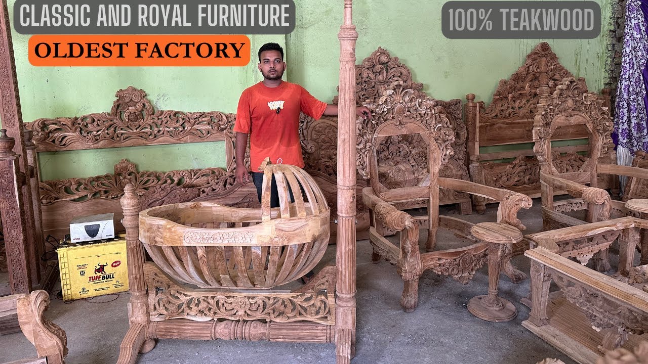 Teakwood and Sheesham Wood Carving Furniture From Factory at Very Cheap Price in Furniture Market