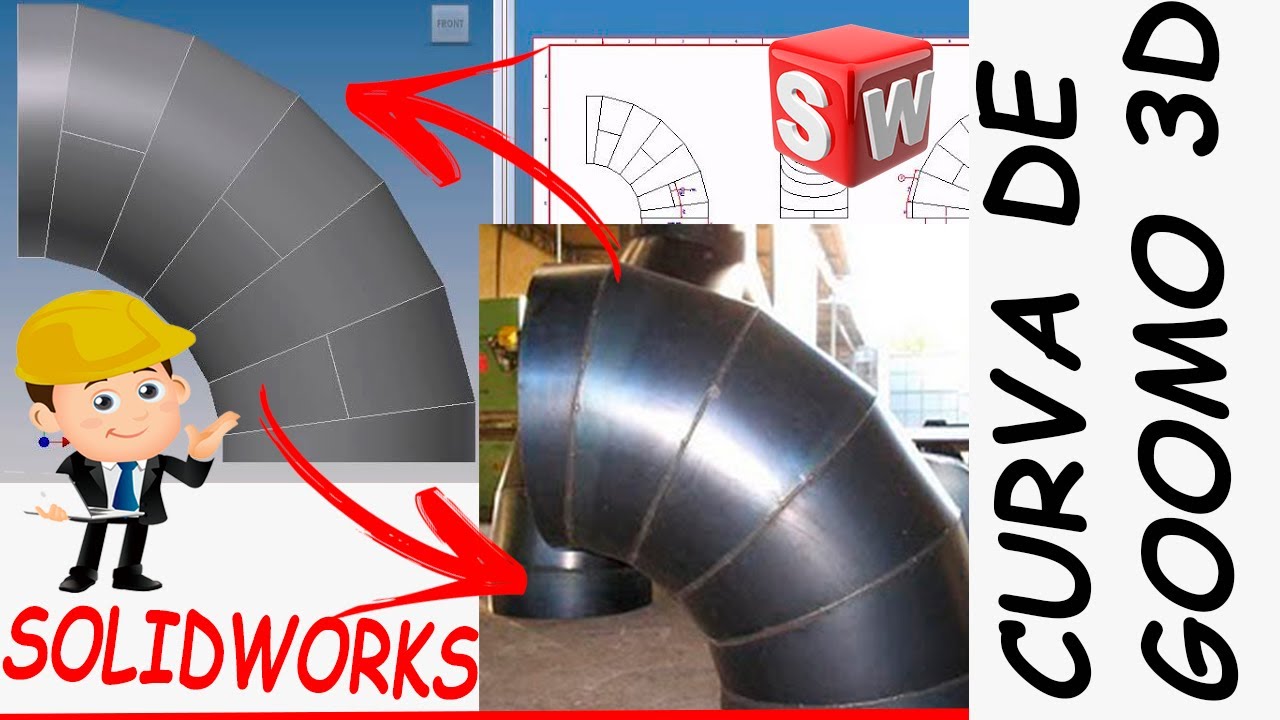 COMO FAZER CURVA DE GOMO 90 GRAUS PASSO A PASSO NO SOLIDWORKS COM CONCEITOS BÁSICOS DE CALDEIRARIA