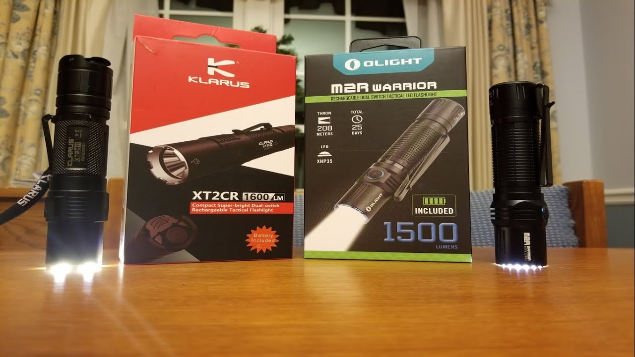 Olight M2R Warrior Beamshots vs. Klarus XT2CR!!!