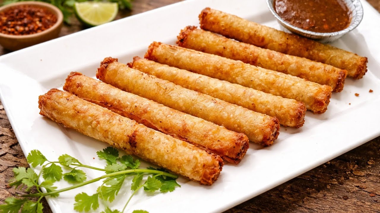 Malai Chicken Cheese Sticks Recipe | Malai Cigar Rolls Recipe 