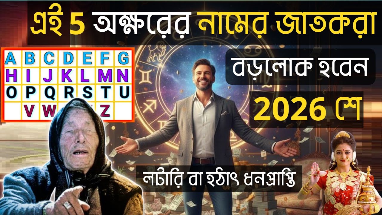 ২০২৬ সালে ধনী হবেন এই ৫ অক্ষরের নামধারীরা!2026 Bangla Rashifal|Lucky names 2026