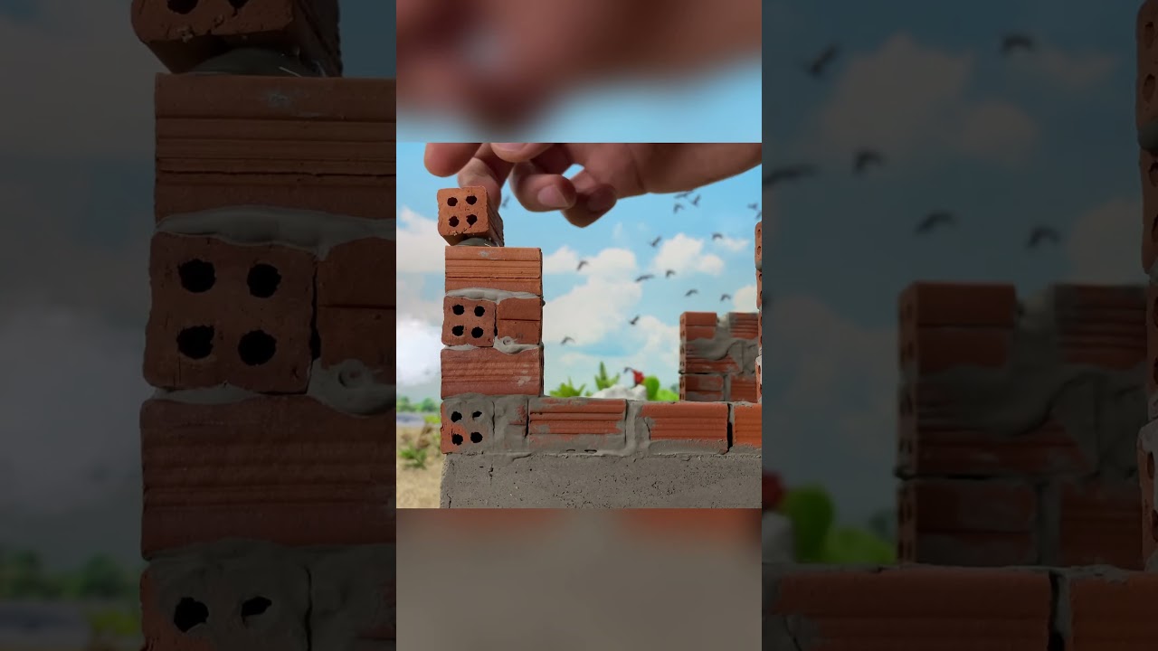 DIY Build mini Bricks House.  #shots #diy #minihousebuilding