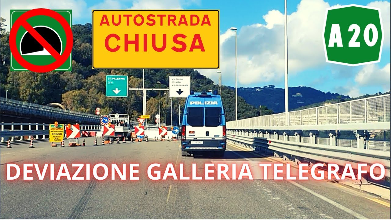 🔴 A20 MESSINA-PALERMO, GALLERIA TELEGRAFO CHIUSA : LA TORTUOSA DEVIAZIONE E IL BYPASS A VILLAFRANCA