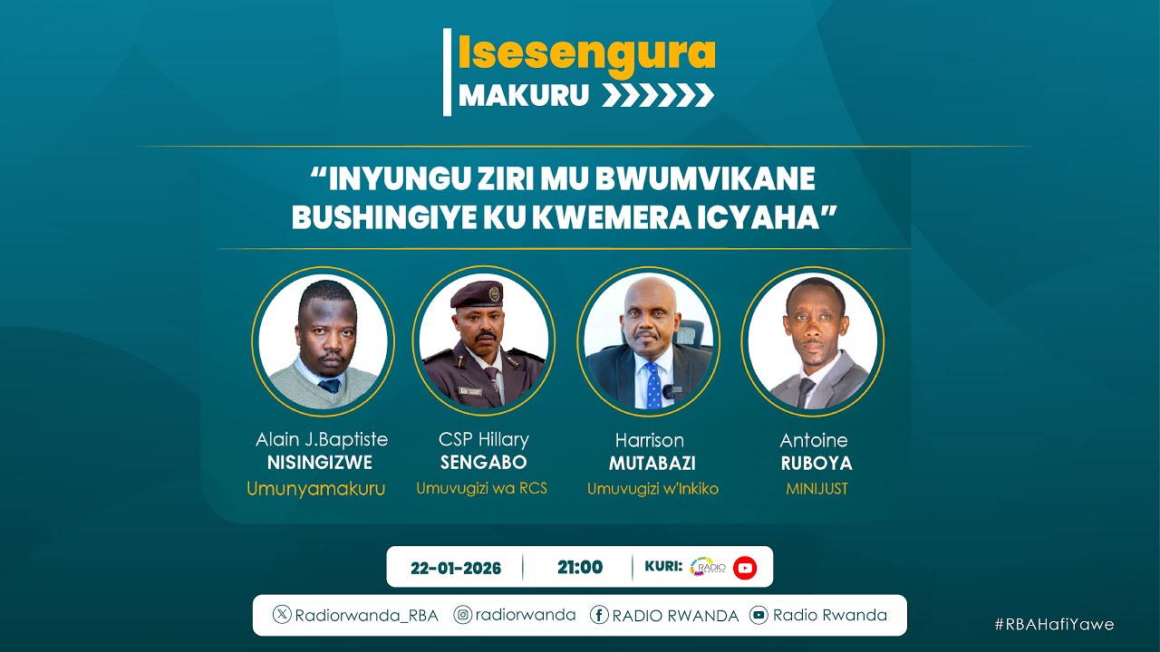 🔴LIVE: ISESENGURAMAKURU: Inyungu ziri mu bwumvikane bushingiye ku kwemera icyaha