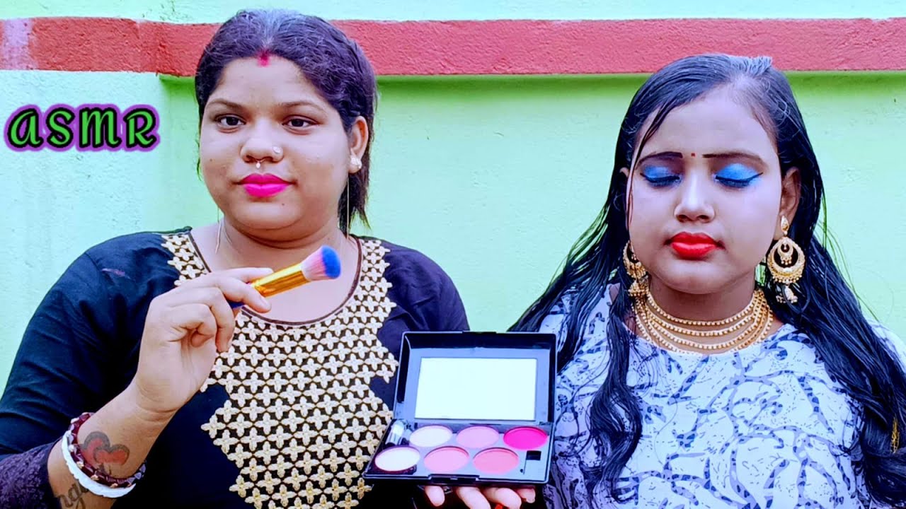 ASMR DOINGS MY SISTER INDIAN BIRTHDAY MAKEUP (TUTORIALS MAKEUP) @asmrsangi7044