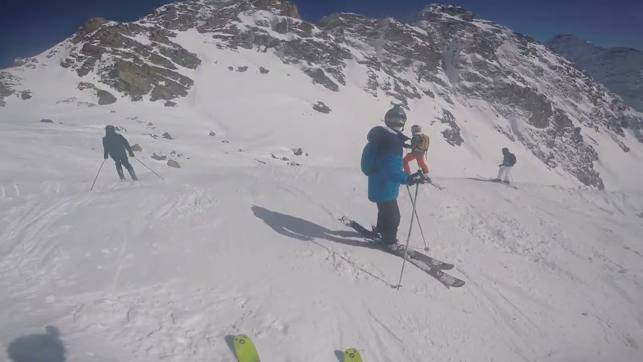 Skiing from Mont Gele to la Chaux