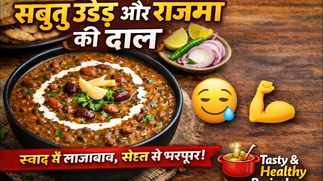 Sabut udad aur rajma ki daal Swadeshi se bharpur tasty healthy sabut Urdu rajma ek bar banaoge to###