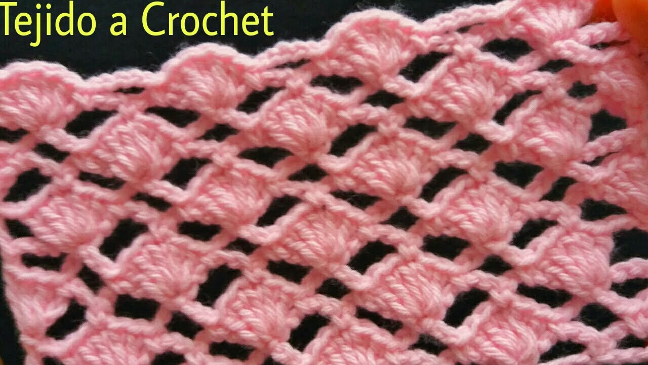 Hermoso patrón de puntos abanico tejido a croché/Cómo tejer a ganchillo/Crochet pattern /Muestra #93