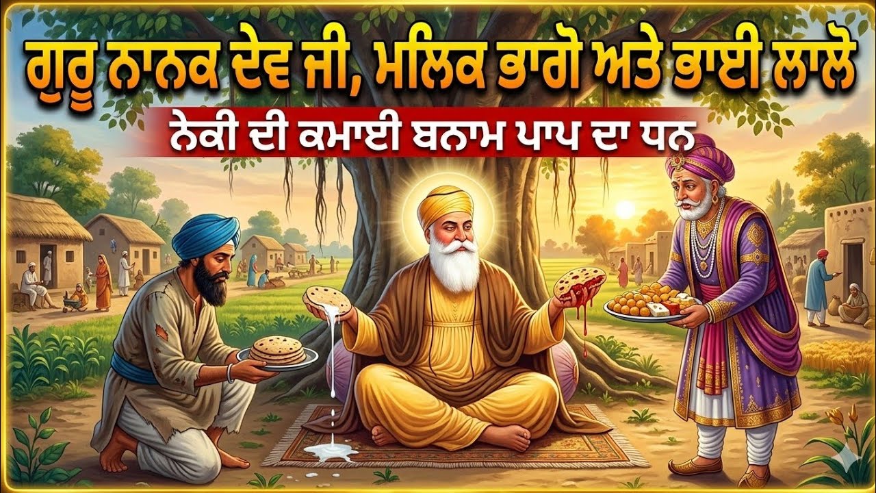 ਸਾਖੀ ਗੁਰੂ ਨਾਨਕ ਦੇਵ ਜੀ ਅਤੇ ਮਲਿਕ ਭਾਗੋ // Guru nanak dev ate malik bhago // Gurunanak ji maharaj