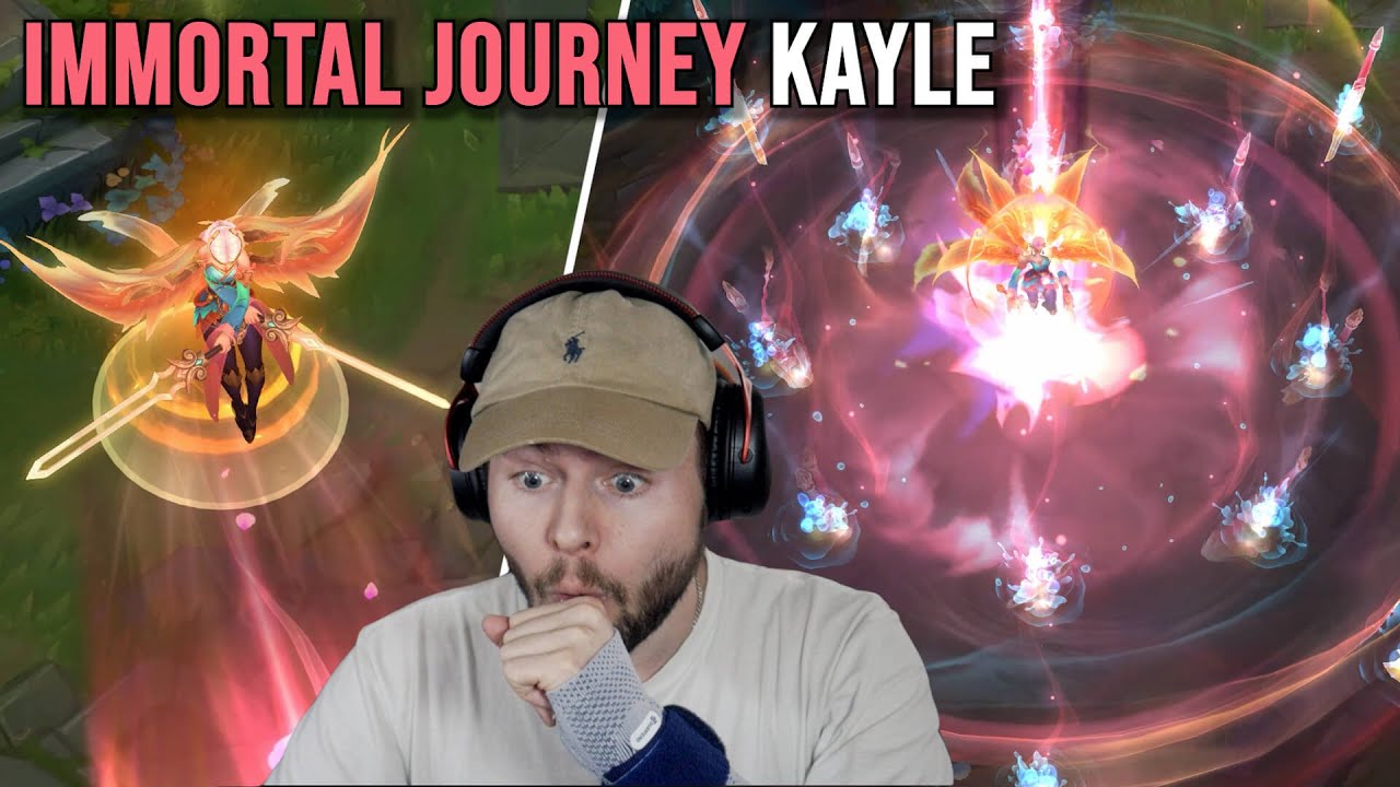 Kayle 1v9 reacts to NEW Immortal Journey Kayle Skin!