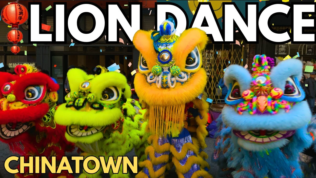 Lion Dance in San Francisco Chinatown Night Market 2025 | 10 Lions Light Up the Street!