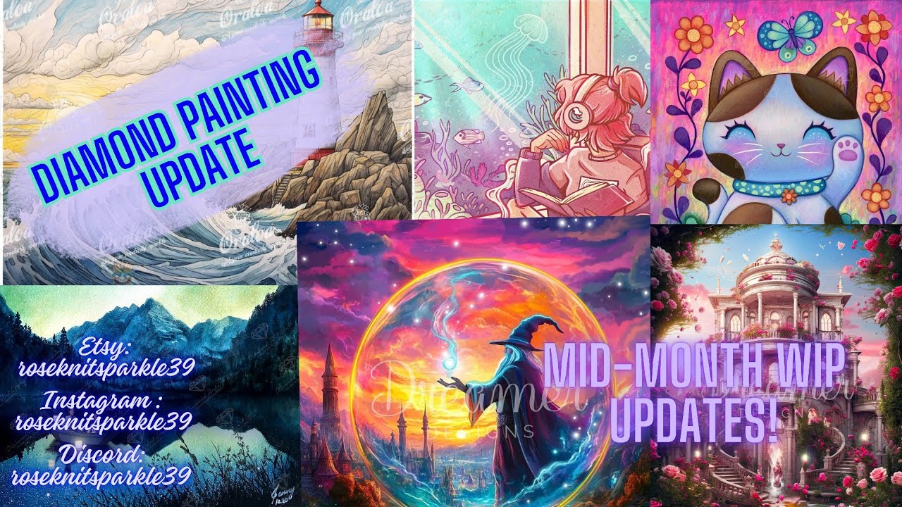 Ep  571: Diamond Painting Update - Mid-Month WIP Status Updates! 🎉 #diamondpainting #craft #diy #wip
