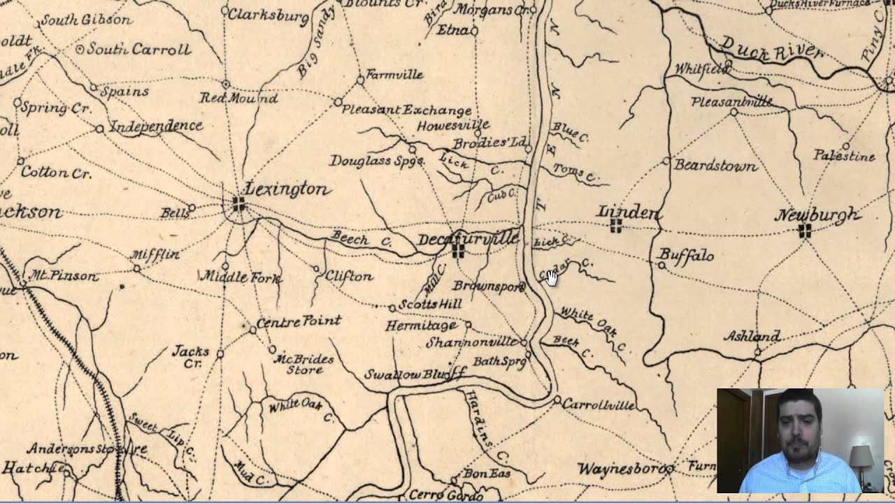 Western Tennessee History and Map (1865)