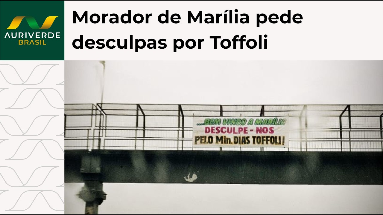 Faixa em rodovia de Marília expressa pedido de desculpas sobre ministro Dias Toffoli