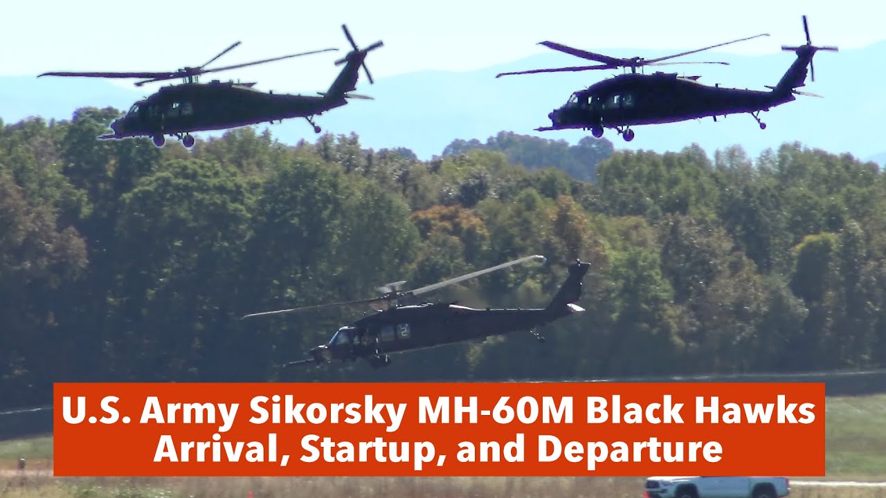 160th SOAR - U.S. Army Sikorsky MH-60M Black Hawks Arrival - Shutdown - Startup - Takeoff 14Oct25