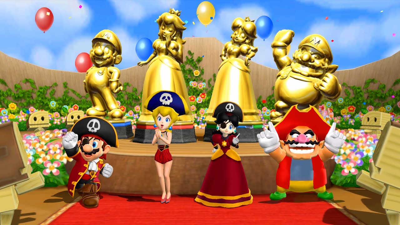 Mario Party 9 Step It Up - Everybody Won| Mario Pirate, Peach, Daisy, Wario (Master Difficulty)
