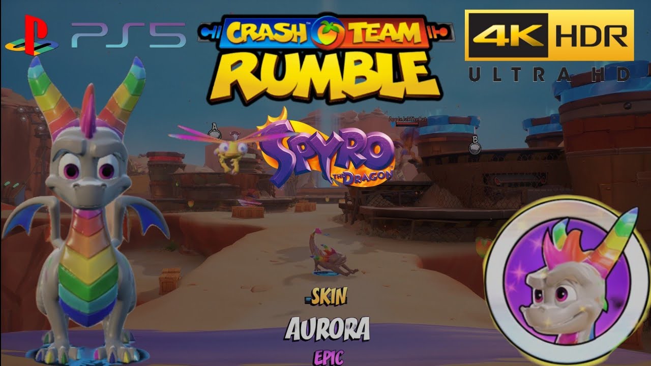Crash Team Rumble: Competitive: Spyro The Dragon Aurora Skin (PS5) (4KHDR)