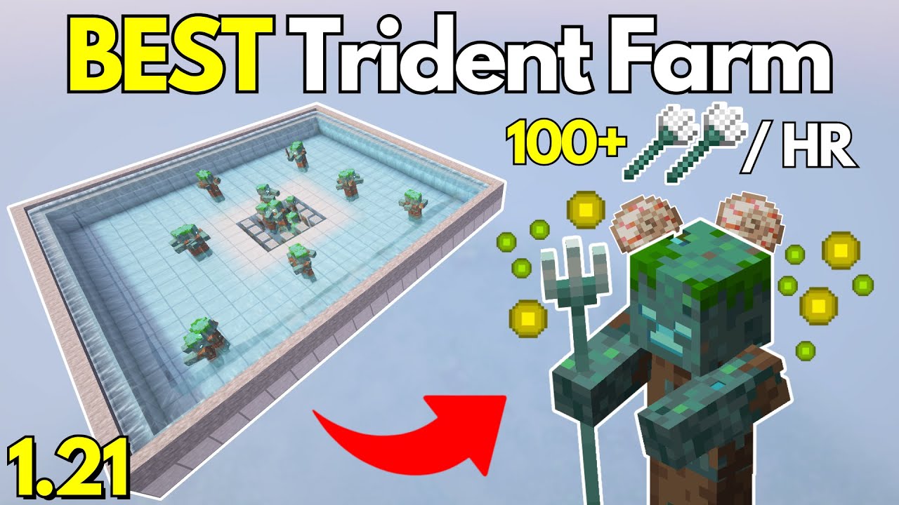 EASY Trident Farm for Minecraft Bedrock 1.21+