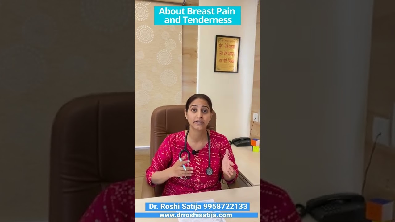 Breast pain (mastalgia)  described as tenderness, sharp, stabbing, burning pain in breast