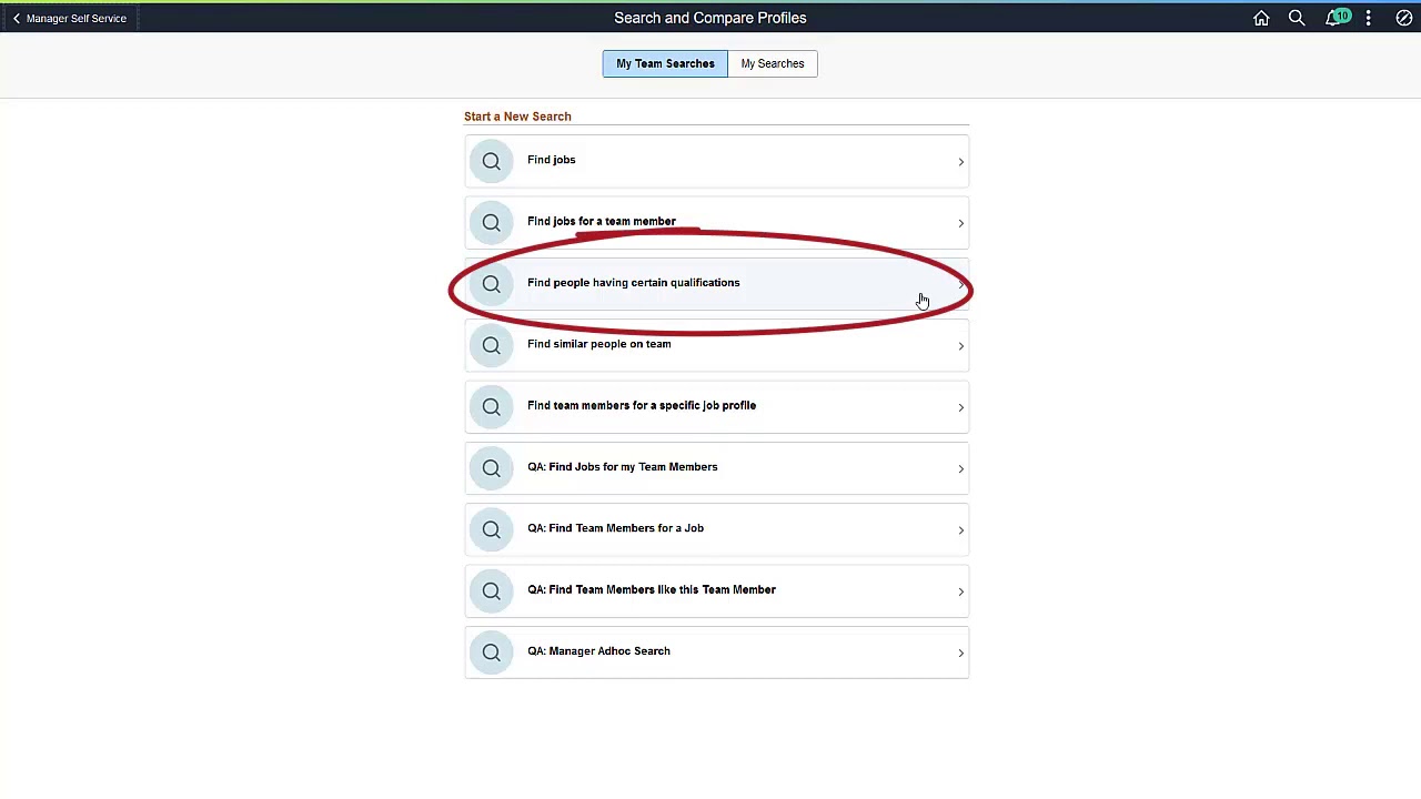 PeopleSoft Profile Search Match Compare