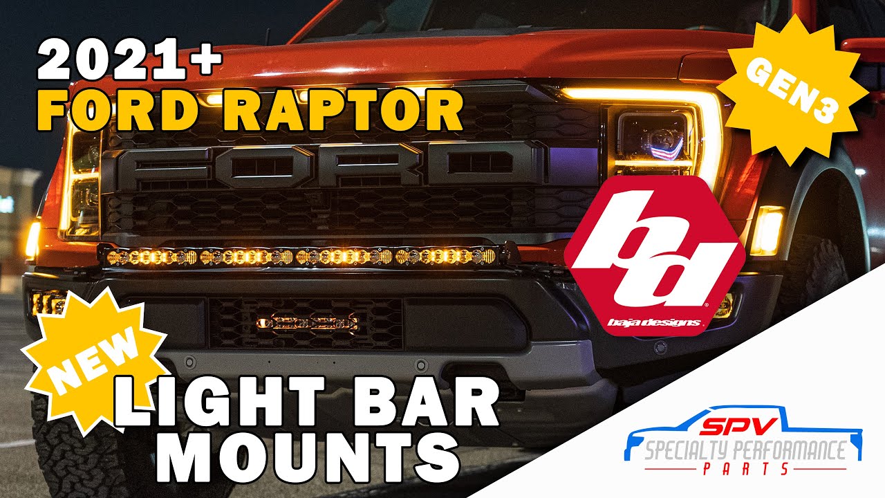 2021+ Ford Raptor Gen 3 SPV No Drill Light Bar Mount Kit W/ Baja Designs S8 Onx6 2022 2023 22 23