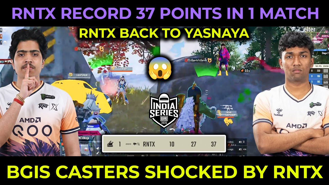 RNTX 37 Points in 1 Match💀 BGIS Caster Shocked😲 Tracegod NinjaJOD PunK Pain🫡 Grind Match Highlights