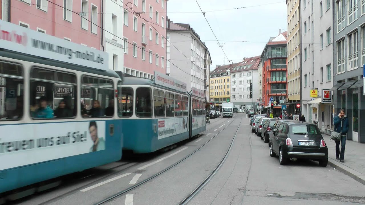 Straßenbahn München - P-Wagen auf der Linie 17 (2012) (HD)