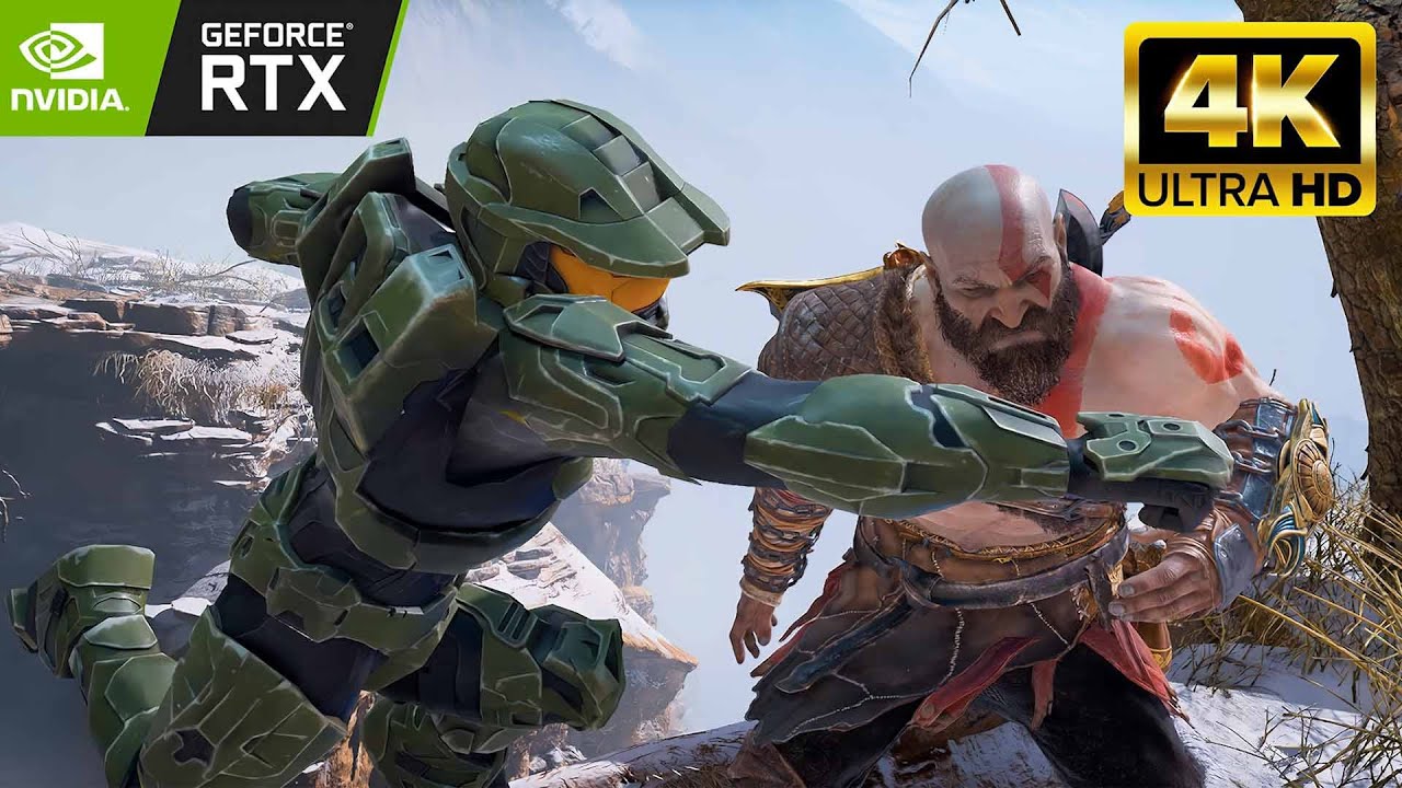 Master Chief Vs Kratos Mod - God of War | RTX 3090 | Ultra Graphics | 4K 60FPS | NO HUD |