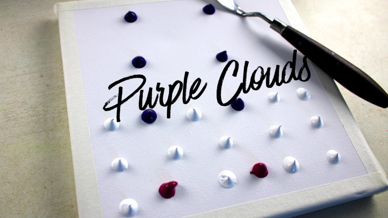 How to paint Clouds | Purple Sky | Purple Clouds | Acrylic Painting sky painting