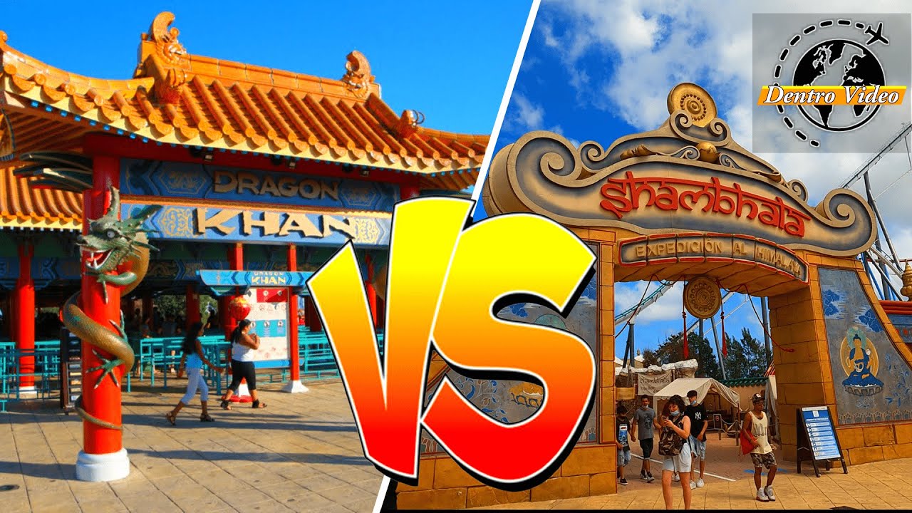 🐉 PortAventura. DRAGON KHAN VS SHAMBHALA⛰️Compara las dos grandes Coasters de. 4K🎢