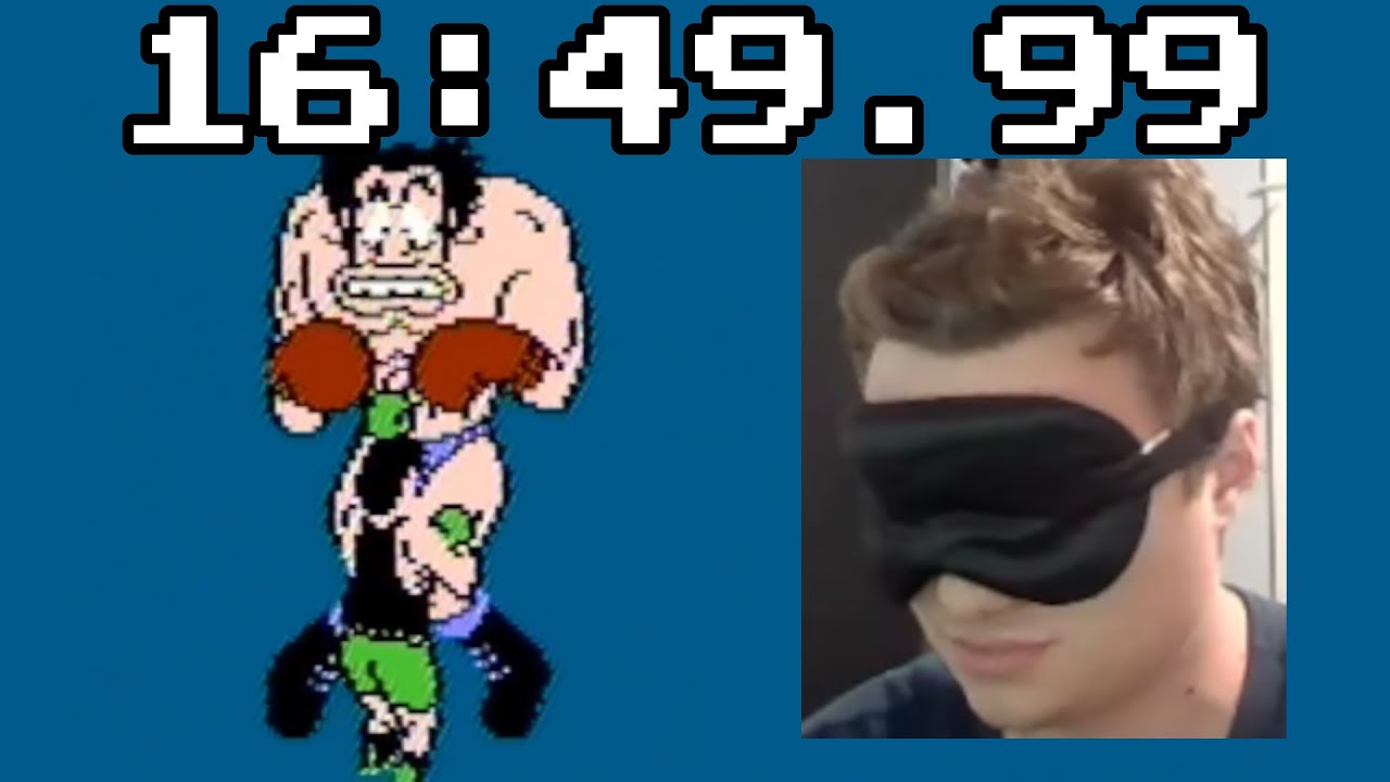 Удар с завязанными глазами за 16:49.99 (предыдущий мировой рекорд)