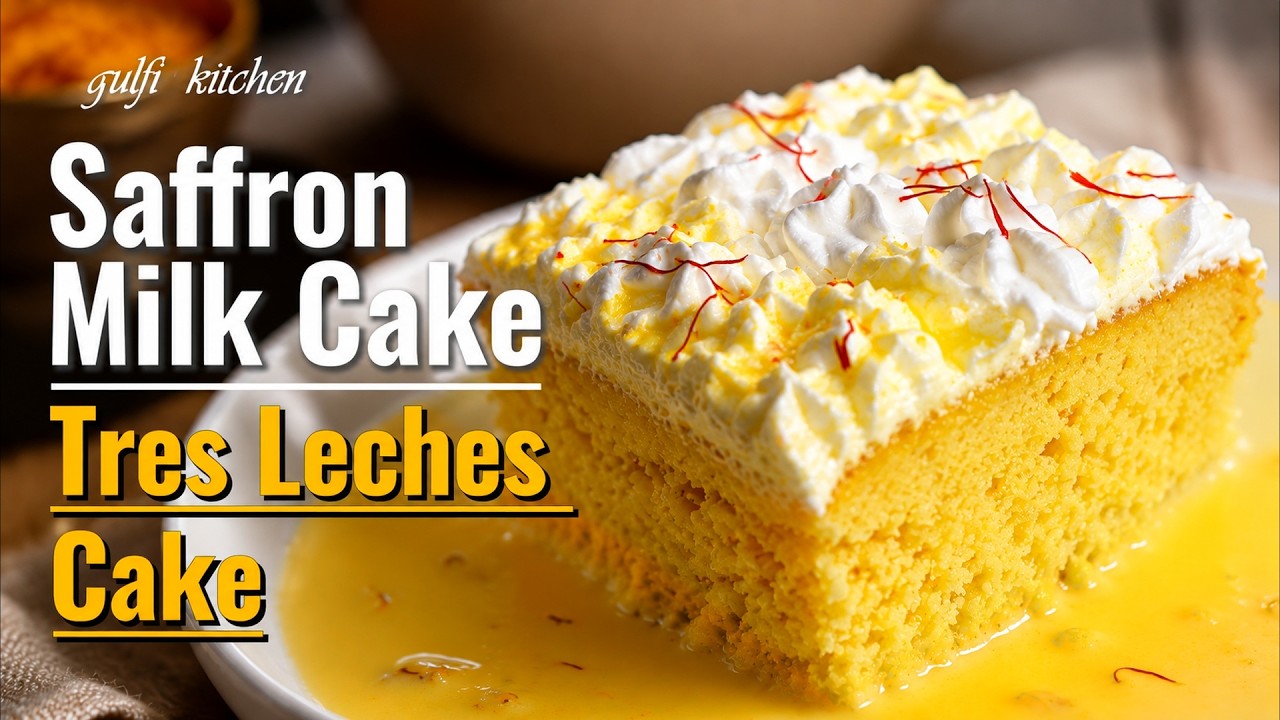Viral Saffron Milk Cake Recipe | Best Tres Leches Cake at Home | كيكة الزعفران السهلة و اللذيذة
