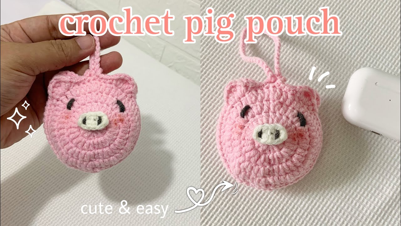 How To Crochet Cute Pig  Pouch 🐷 | Easy Crochet Tutorial for Beginners | Airpods Pouch