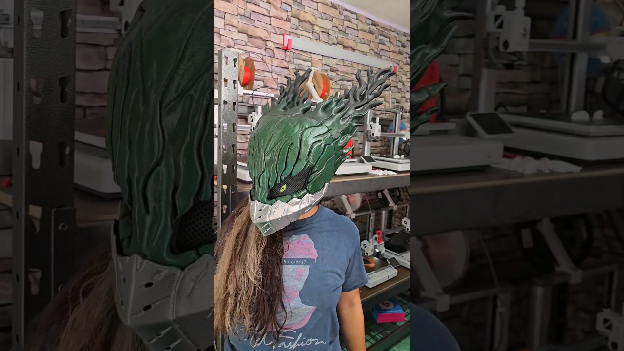 Así nos quedo el casco magnético de Deku Vigilante #impresion3d #impresoen3dmx #bokunohero
