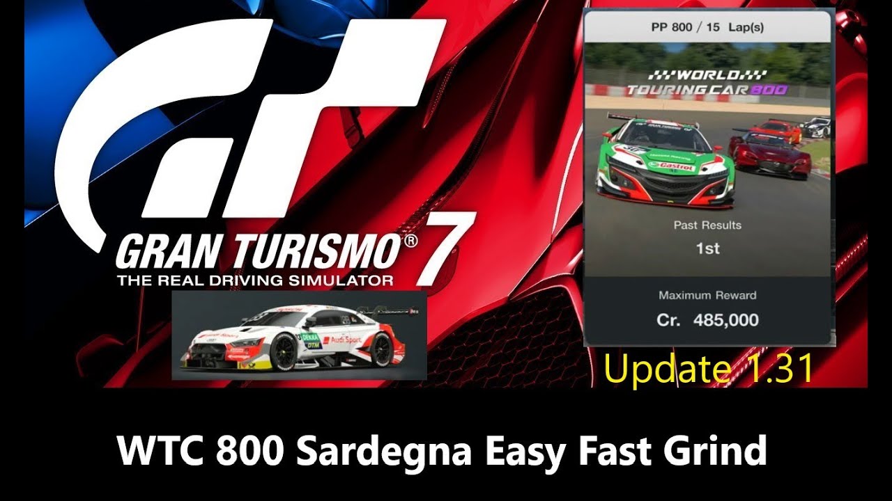GT7 Sardegna WTC 800 Grind Fast Easy win update 1 31 RS 5 Turbo DTM