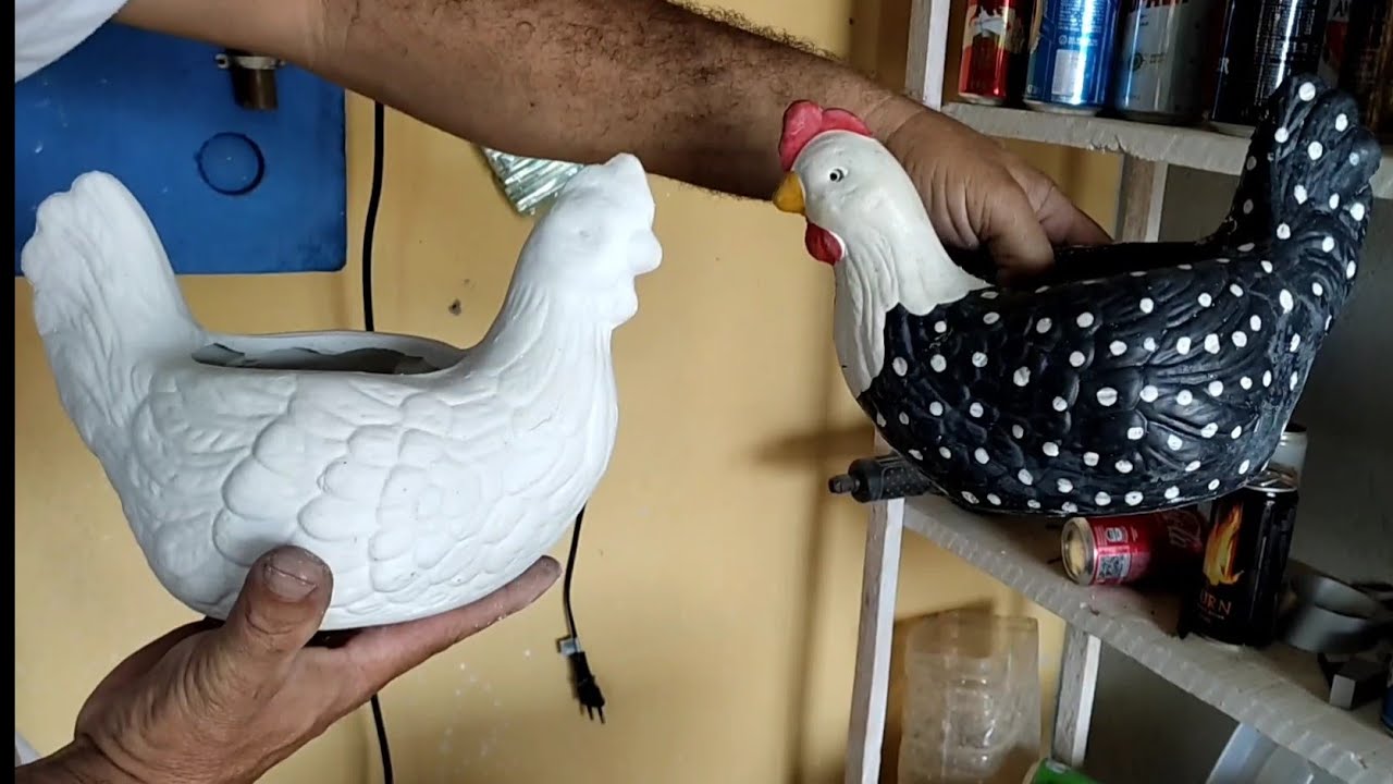 Aprenda a fazer essa linda galinha de gesso
