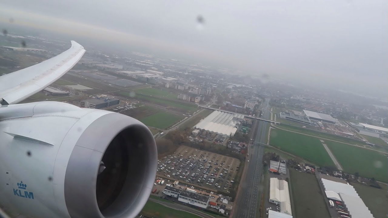 KLM Boeing 787-9 PH-BHF takeoff with perfect engine sound from Amsterdam AMS